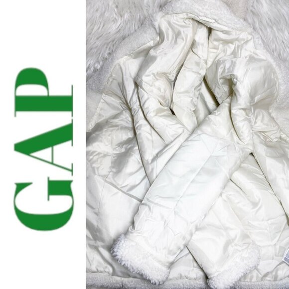 NWOT GAP SHERPA TEDDY FLEECE SNOW BUNNY COAT WHITE MINIMALIST CAPSULE RELAXED XS - Picture 9 of 12